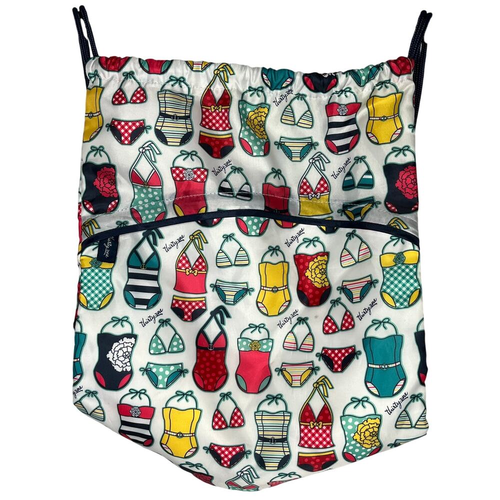 Thirty One Swim Print Cinch Sack Drawstring Backpack Front Pocket